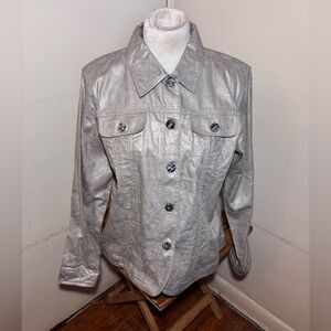 Coldwater Creek Metallic Floral Jacket